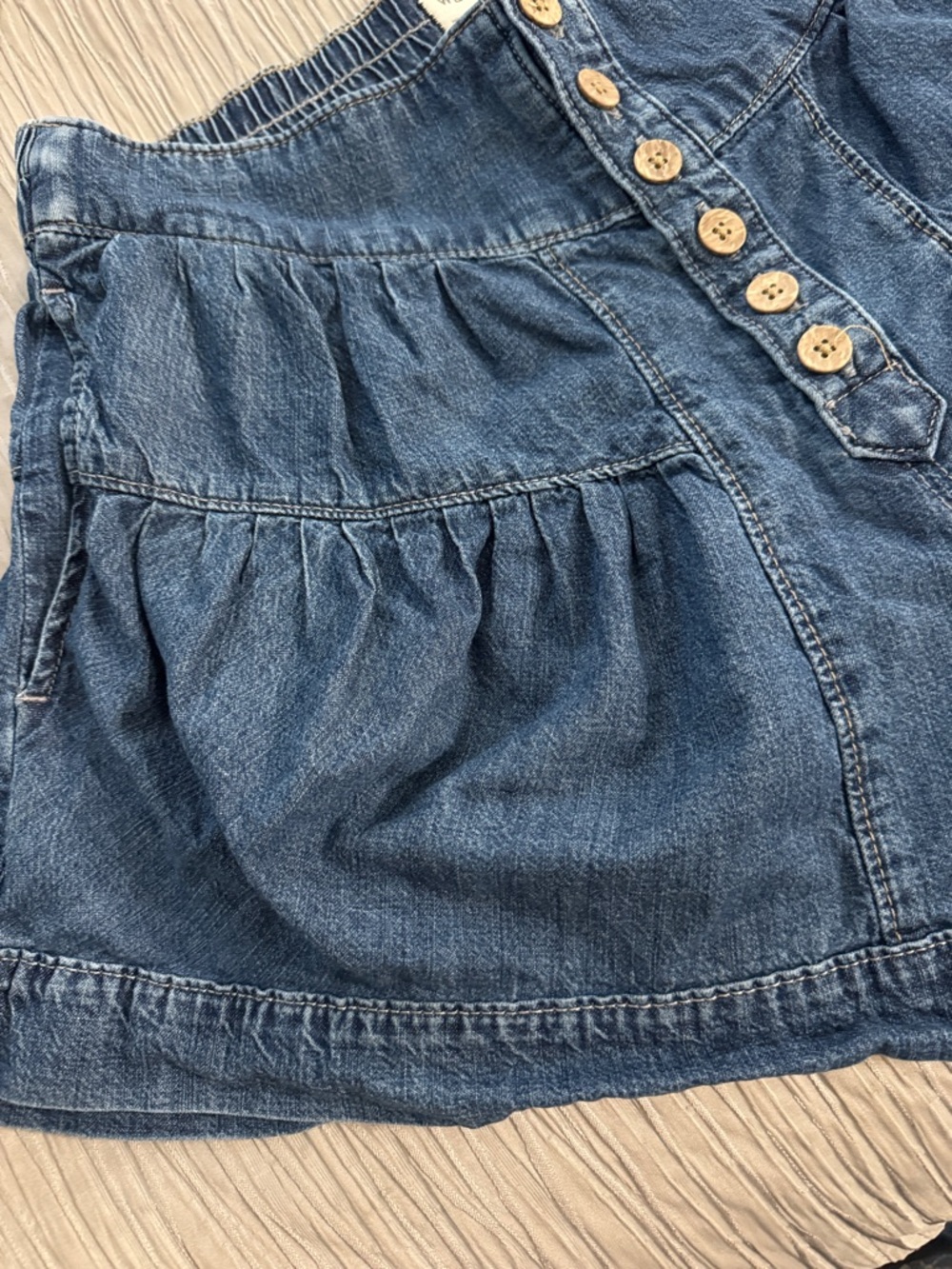 We The Free Blue Denim Button-Front Women's Shorts - Picture 2 of 2